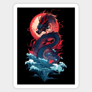 Raging Moonlight Dragon Magnet